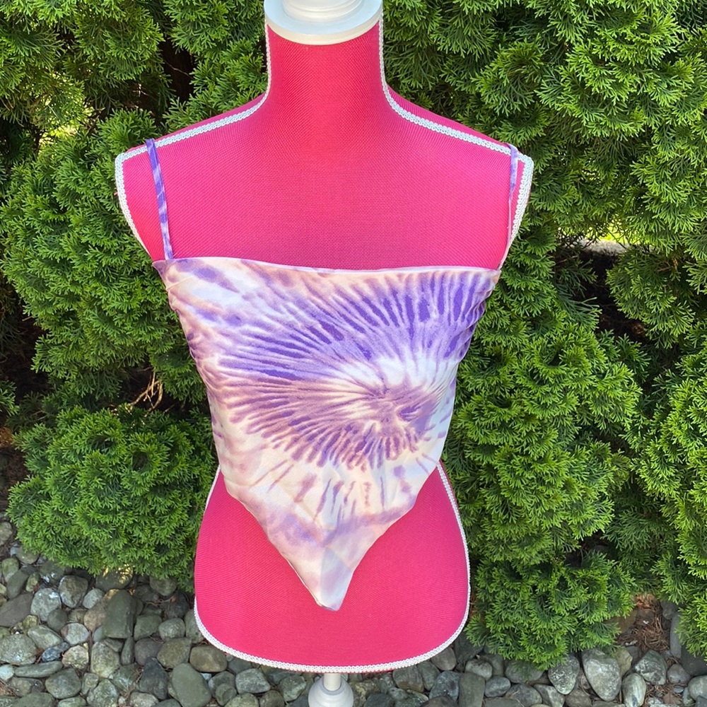 White & Purple medium  tie dye going out shirt